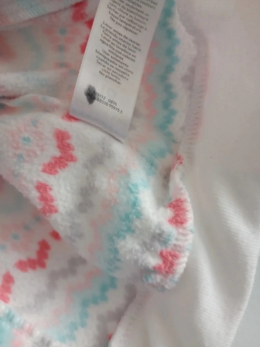 Carter's Coral Pink Blue Gray Fleece Hooded One-Piece Bodysuit 18 Months Baby